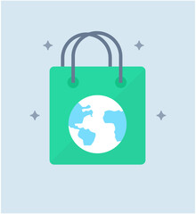 Canvas Print - Global Shopping Vector 