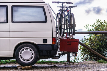 Sticker - Van with box and bicycles on back