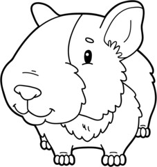 Vector illustration coloring page of cartoon character for children, coloring and scrap book