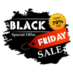 Canvas Print - vector illustration of Banner template background for Black Friday Sale and Promotion