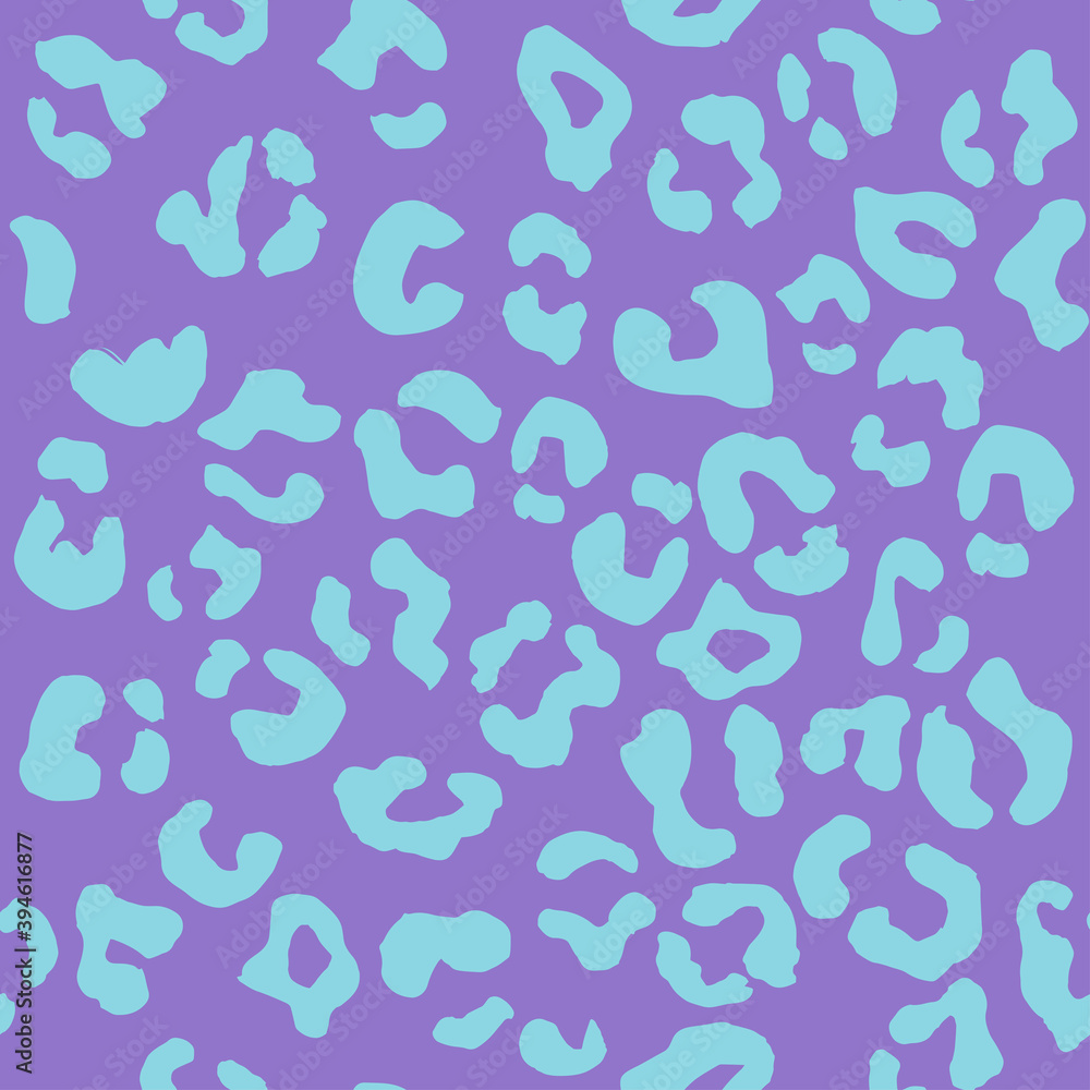 Leopard seamless pattern. Vector animal print. Turquoise spots on a violet  background. Jaguar, leopard, cheetah, panther fur. Leopard skin imitation  can be painted on clothes, paper or fabric. Stock Vector | Adobe, image size:1000x1000