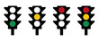 Traffic Light scheme - green, yellow, red, icons infographic