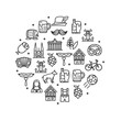 © mouse_md - German Culture Black Thin Line Icon Round Design Template. Vector