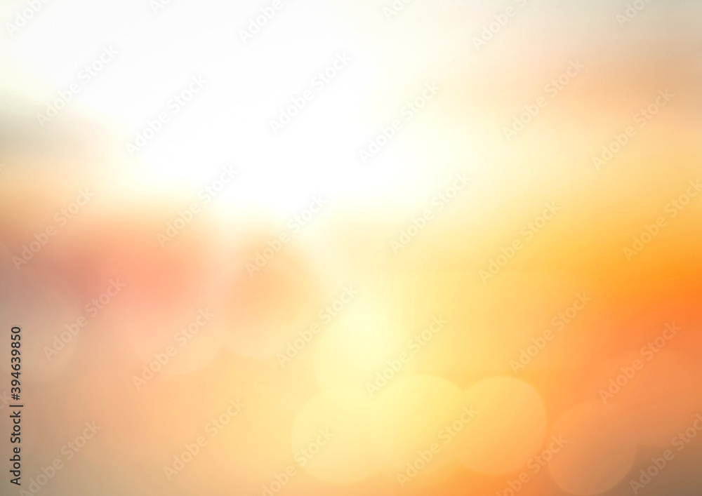Blur sun light with orange and yellow sunset beach texture background - obrazy, fototapety, plakaty 