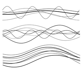 Design elements. Wave of many gray lines. Abstract wavy stripes on white background isolated. Creative line art