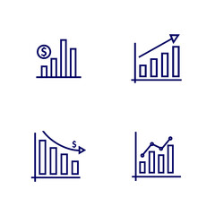 Wall Mural - Set of Stats Money logo design vector template, Business logo design concept, Icon symbol