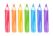 Childlike felt pen drawing of colored pencils
