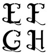 © Draco77 - Monogram Uppercase Letter Design Set, E, F, G, & H
