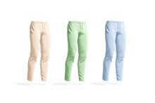 Blank Colored Sport Pants Mockup Set, Side View