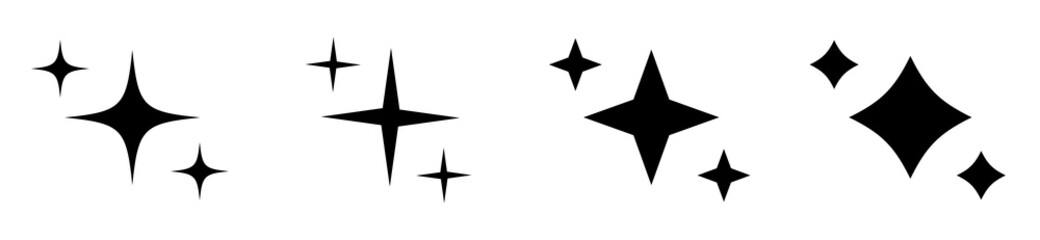 Wall Mural - Star light icon set. Rating Star icon. Vector symbols star isolated on white background. Twinkling stars. Sparkles, shining burst collection.