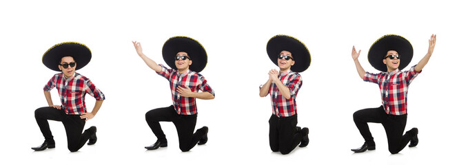 Wall Mural - Funny mexican with sombrero in concept