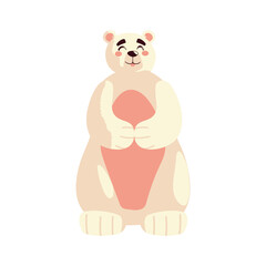 Canvas Print - cute polar bear cartoon animal icon isolated design