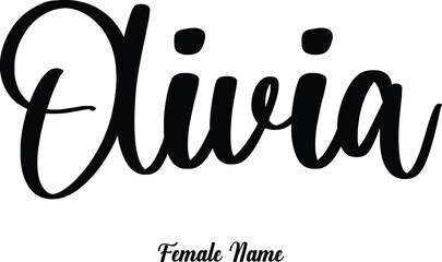 Wall Mural - Olivia-Female Name Typography Phrase on White Background