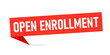 Open enrollment origami banner icon. Clipart image isolated on white background.