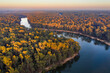 © Gary Chapman/Austockphoto - Aerial view of a bend in a river with gum trees lining the river banks.