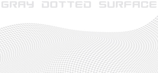 Poster - Gray dotted curved surface. Simple vector pattern