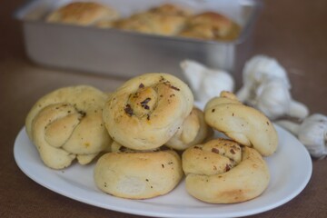 Wall Mural - oregano flavoured home baked garlic knots