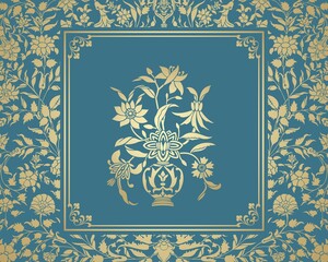 wedding card design, paisley floral pattern , India	