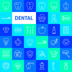 Sticker - Dental Line Icons