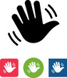 Hand Waving Gesture Vector Icon