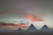 Dusk at the Pyramids, Giza, Cairo, Egypt.