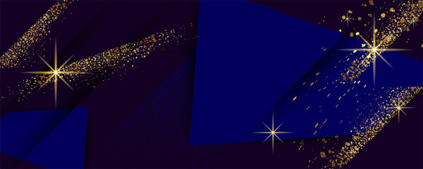 Wall Mural - Abstract Christmas gold design background luxury dark blue and golden line template premium vector decorative elements