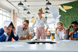 © alfa27 - rude angry female boss executive is dissatisfied irritated by employees, scream at them, incompetent workers. in modern office