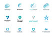 © PureSolution - Set of logo design templates. Vector illustrations on the topic of business, technology, network, social media, Internet community, logistics.