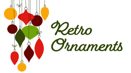 flat retro christmas ornament illustration