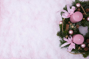 Christmas wreath in the snow