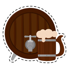 Wall Mural - Beer barrel festival german oktoberfest sticker icon- Vector