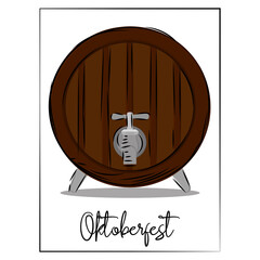 Wall Mural - Barrel Beer celebration german oktoberfest picture - Vector