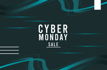 Canvas Print - cyber monday sale poster with blue trails