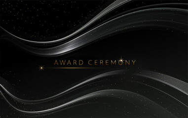Wall Mural - award nomination ceremony luxury background with golden glitter sparkles