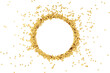 © prime1001 - Gold holiday composition. Frame made of golden decorations confetti on white background. Christmas, New Year, Wedding, Birthday. Flat lay, top view, copy space. square