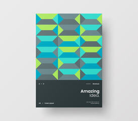 Abstract corporate identity report cover. Geometric vector business presentation design layout. Amazing company illustration brochure template.