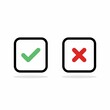 © Tsunami Designer - Check and wrong marks, Tick and cross marks, Accepted/Rejected, Approved/Disapproved, Yes/No, Right/Wrong, Green/Red, Correct/False, Ok/Not Ok - vector mark symbols in green and red. Isolated icon.