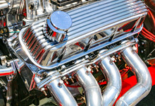Close-up Of Vintage Car Engine