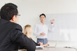 © Nawarit - Business people brainstorming ideas for solving problems in company meeting rooms, the company staff meeting.