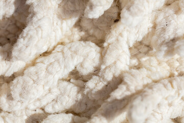 Macrophotography of fabric texture abstract background close up view.
