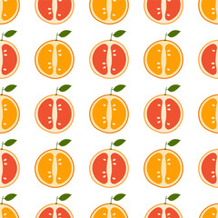 Wall Mural - Fresh Grapefruit and Orange. Pattern