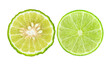 lime and bergamot isolated on white background
