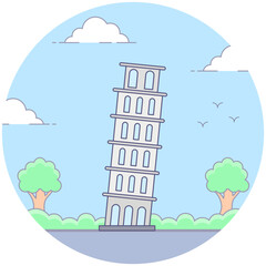 Wall Mural - Pisa Tower Vector 