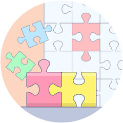 Canvas Print - Jigsaw Puzzle Game 