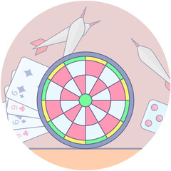 Wall Mural - Archery Dartboard Vector 