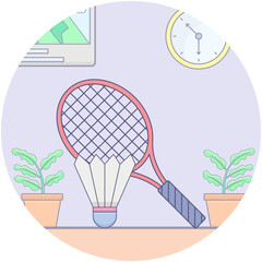 Canvas Print - Badminton Racket Vector 