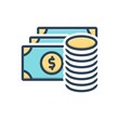 Color illustration icon for amount