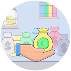 Sticker - Money Donation Vector 