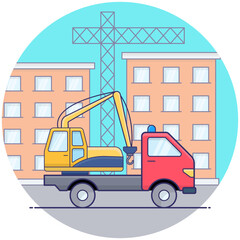 Sticker - Industrial Crane Vector 