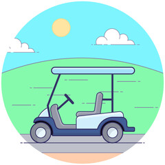 Canvas Print - Golf Car Vector 